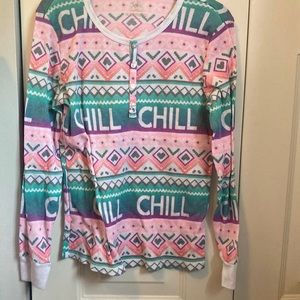 justice “chill” long sleeve pajama shirt